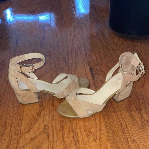Franco Sarto Marlina Tan Suede Block Heel Sandal! - Picture 7 of 10